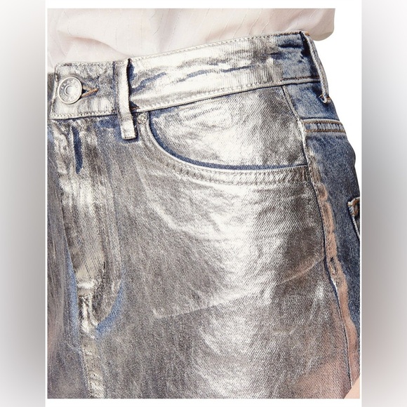 Sandro Silver Metallic Skirt - Picture 4 of 16